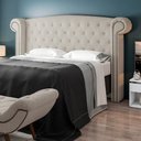 Ver imagem 2 de Cabeceira Cama Box Queen com Tachas 160 cm Sofia P05 Linho Creme - Lyam Decor