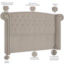 Ver imagem 3 de Cabeceira Cama Box Queen com Tachas 160 cm Sofia P05 Linho Creme - Lyam Decor