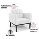 Ver imagem 6 de Sofá Namoradeira e 2 Poltronas Base de Madeira Preto Elisa Corino D03 - D’Rossi