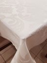 Ver imagem 1 de toalha de mesa retangular tecido jacquard branco 1,40x2,50