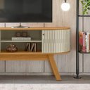 Ver imagem 5 de Rack Tv 55 Pol 136cm Bancada para Sala Rylan M20 - D'Rossi Cor Cumaru e Opala