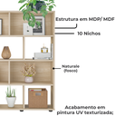 Ver imagem 5 de Estante Livreiro 10 Nichos 109x91 Cm Naturale Arly