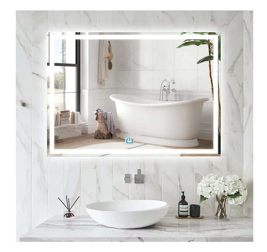 Espelho Jateado Iluminado com Led Frio e Touch 130x90cm Horizontal - 9
