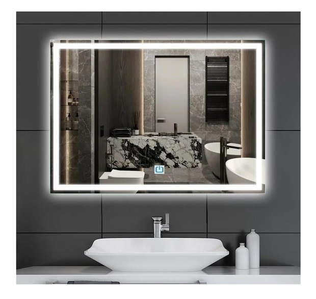 Ver imagem 1 de Espelho Jateado Iluminado com Led Frio e Touch 130x90cm Horizontal