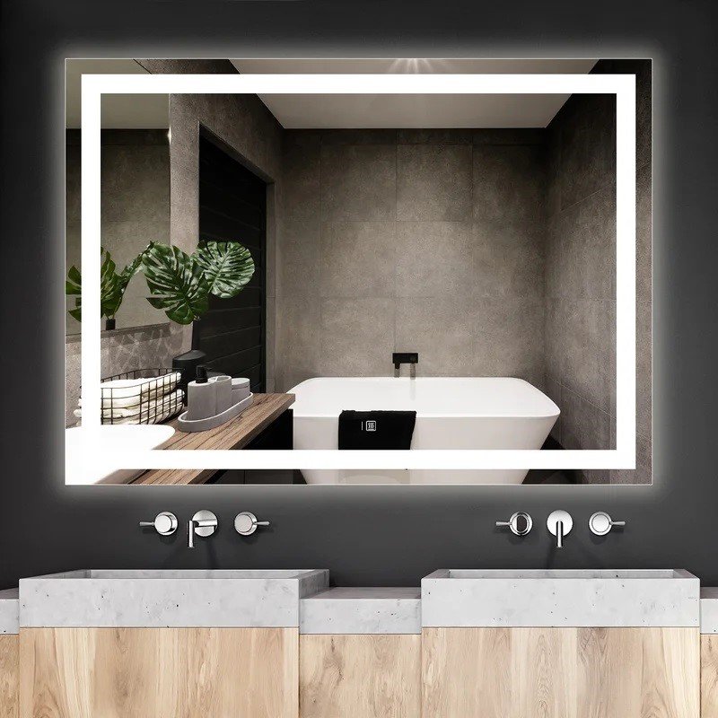Espelho Jateado Iluminado com Led Frio e Touch 130x90cm Horizontal - 10