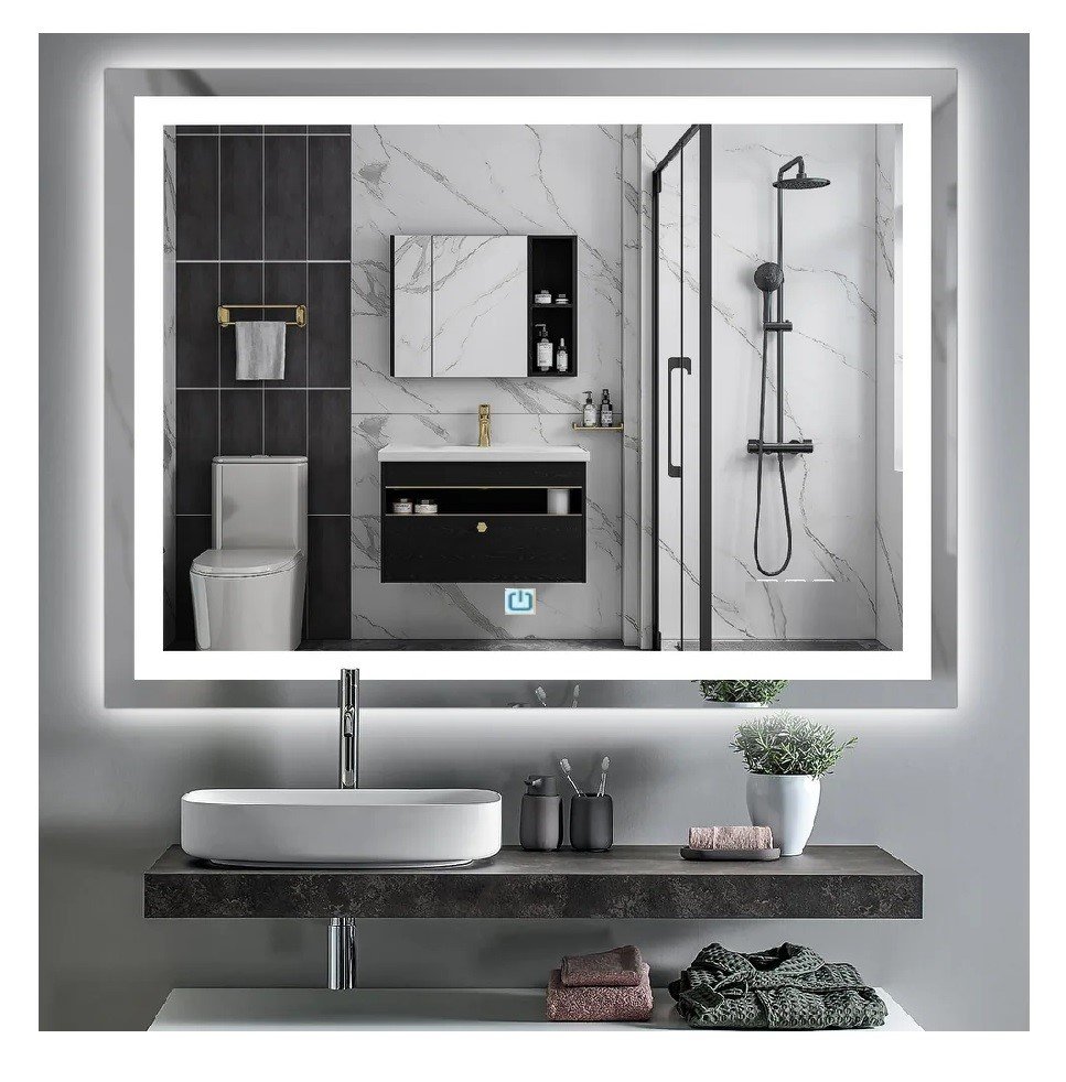 Espelho Jateado Iluminado com Led Frio e Touch 130x90cm Horizontal - 5