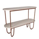 Ver imagem 1 de Aparador Requinte Pés de Aço Tubular 120 cm Off White/Cobre