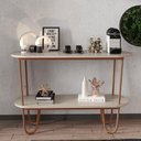 Ver imagem 2 de Aparador Requinte Pés de Aço Tubular 120 cm Off White/Cobre