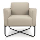 Ver imagem 2 de Kit 02 Poltronas Marisa Suede Bege Base X Industrial Preta