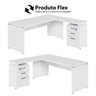 Mesa em L 150cm X 160cm Gaveteiro 3 Gavetas Pés Painel F5 Cor:branco - 8