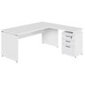 Mesa em L 150cm X 160cm Gaveteiro 3 Gavetas Pés Painel F5 Cor:branco - 3
