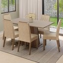 Ver imagem 1 de Conjunto Sala de Jantar Tampo de Madeira 6 Cadeiras Rustic/Crema/Imperial Cedro Madesa