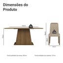 Ver imagem 3 de Conjunto Sala de Jantar Tampo de Madeira 6 Cadeiras Rustic/Crema/Imperial Cedro Madesa