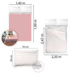 Jogo de Cama Casal 4 Peças 180 Fios Algodão Macio Suave - 4