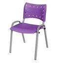 Ver imagem 2 de Cadeira Iso Base Cinza , Escritório Violeta - Kit 2 Un