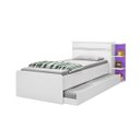 Ver imagem 2 de Cama Baú com Cama Auxiliar Ja 100% Mdf com Estrado em Madeira com Prateleiras Laterais e 2 Gavetas C