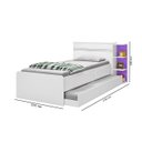 Ver imagem 3 de Cama Baú com Cama Auxiliar Ja 100% Mdf com Estrado em Madeira com Prateleiras Laterais e 2 Gavetas C