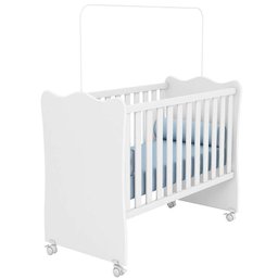 Berço Infantil Doce Mel com Rodízios Branco - 1