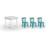 Conjunto Mesinha Infantil Branca 3 Cadeiras Turquesa - 1