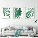 Ver imagem 2 de Quadro mdf délicat dourado 55x110 folhas tropicais mod 150