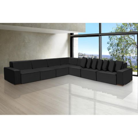 Sofá Dubai 4.57x4.57m de Canto Retrátil - Preto