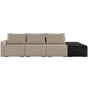 Ver imagem 3 de Sofá Ilha Modular para Sala 342cm com Puff Dublin K01 Linho Bege e Sintético Preto - Lyam Decor