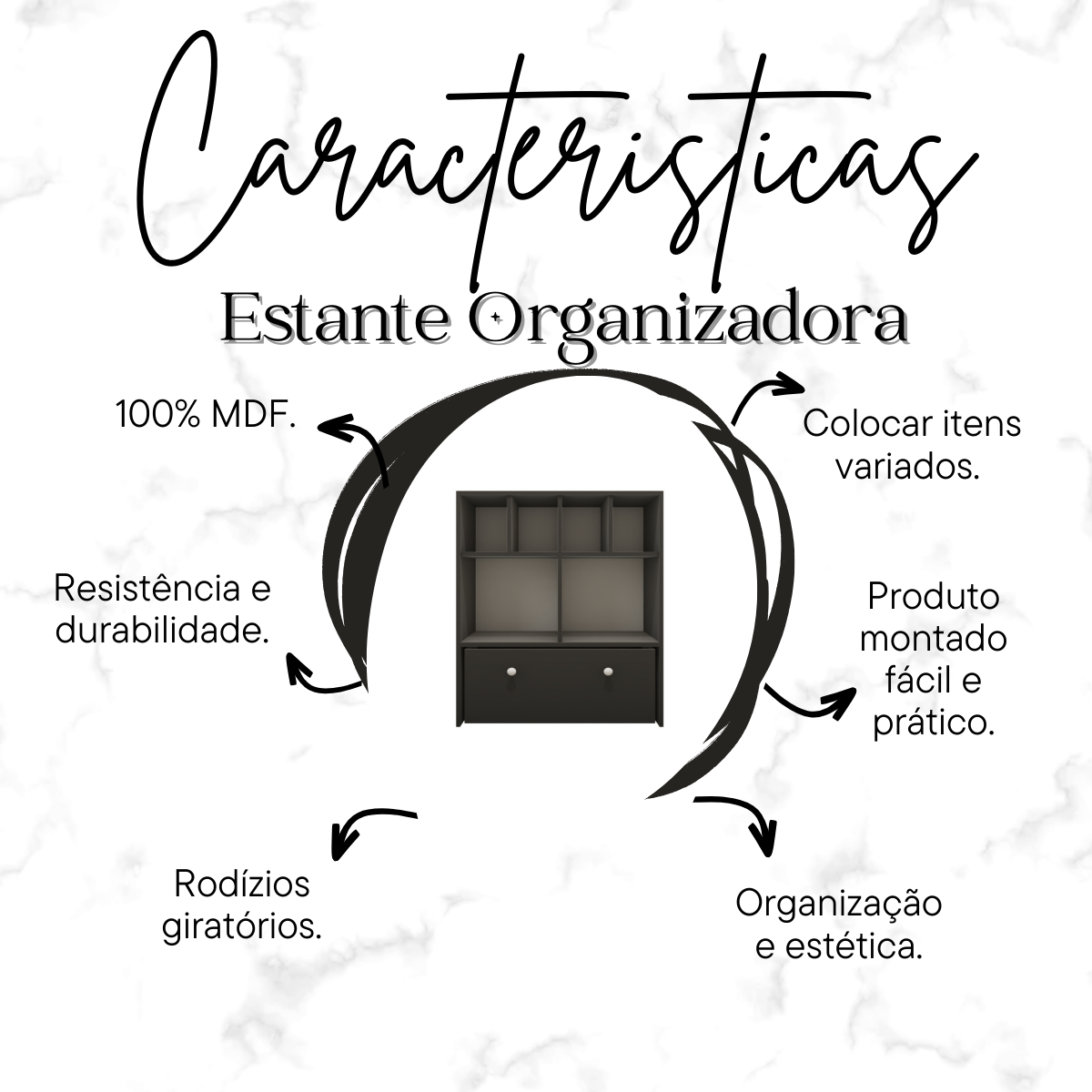 Estante Nicho Organizador de Brinquedos Infantil em Mdf Plancasa:preto Tx - 9