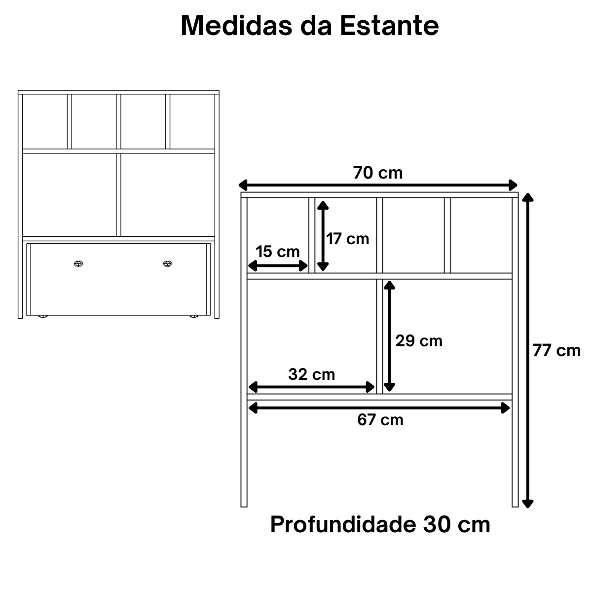 Estante Nicho Organizador de Brinquedos Infantil em Mdf Plancasa:preto Tx - 6