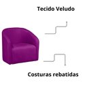Ver imagem 6 de Poltrona Decorativa Recepção Sala de Estar Lara Veludo Cor:roxo