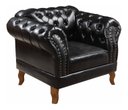 Ver imagem 3 de Kit Poltrona com Puff Decorativo Chesterfield Capitonê Dom Pedro - Couríssimo Preto