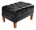 Ver imagem 5 de Kit Poltrona com Puff Decorativo Chesterfield Capitonê Dom Pedro - Couríssimo Preto