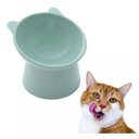 Ver imagem 1 de Comedouro Bebedouro Gatos e Pet Alto Elevado em Plástico:azul