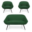 Ver mais imagens de Kit 01 Namoradeira 02 Lugares e 02 Poltronas Giovana Suede de Ferro Verde