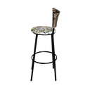 Ver imagem 4 de Banqueta Alta Para Cozinha Ratan Cappuccino Preta Estofado Floral  Floral 