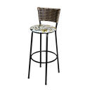 Ver imagem 1 de Banqueta Alta Para Cozinha Ratan Cappuccino Preta Estofado Floral  Floral 
