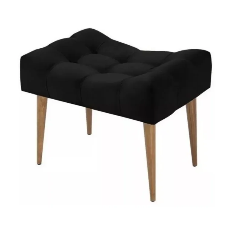 Puff Banqueta Retro:preto Veludo