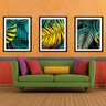 Quadro decor délicat preto 80x140 folhas tropicais mod 199 - 2