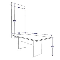Mesa Reunião para Escritório 1,80m C/ Painel de Tv F5 Office Cor:freijó com Preto - 3