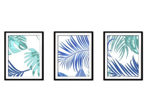 Quadro decor délicat preto 80x140 folhas tropicais mod 171 - 1