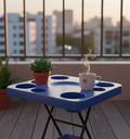 Ver imagem 2 de Mesinha Petisqueira Dobrável Lazer Churrasco Piscina Praia:azul