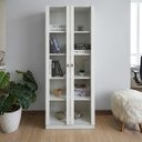 Ver imagem 6 de Armario para Escritorio 2 Portas de Vidro ME4115 Branco Tecno Mobili