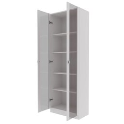 Armario Para Escritorio 2 Portas De Vidro ME4115 Branco Tecno Mobili - 3