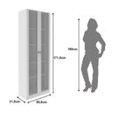 Ver imagem 4 de Armario para Escritorio 2 Portas de Vidro ME4115 Branco Tecno Mobili