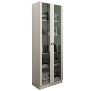 Armario Para Escritorio 2 Portas De Vidro ME4115 Branco Tecno Mobili