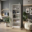 Ver imagem 5 de Armario para Escritorio 2 Portas de Vidro ME4115 Branco Tecno Mobili