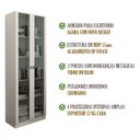 Ver imagem 5 de Armario Para Escritorio 2 Portas De Vidro ME4115 Branco Tecno Mobili