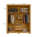 Ver imagem 3 de Roupeiro 156cm 3 Portas 2 Gavetas sem Espelho - Ssx Multicoisas
