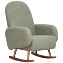 Ver imagem 1 de Poltrona de Amamentação com Balanço Base Milka Dolce D02 Bouclê Verde Oliva C-199 - Lyam Decor