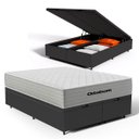 Ver imagem 1 de Cama Box Baú com Colchão Mola Ensacada Ortobom Plenno Queen