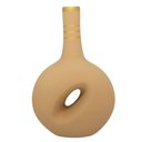 Ver imagem 1 de Vaso Cantil Vazado em Cerâmica Fosca Decoração de Sala - Bege Gold